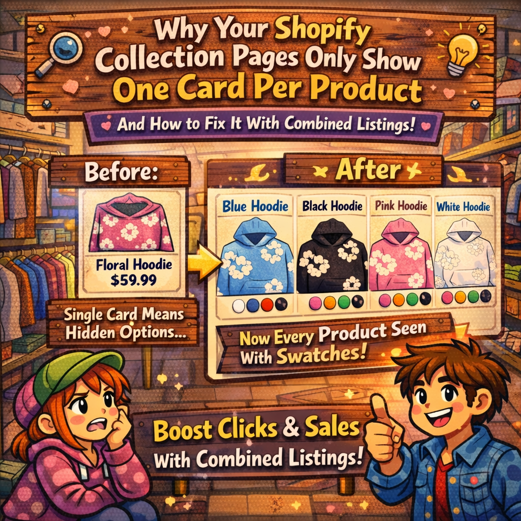 Why Your Shopify Collection Pages Only Show One Card Per Product (And How to Fix It With Combined Listings)