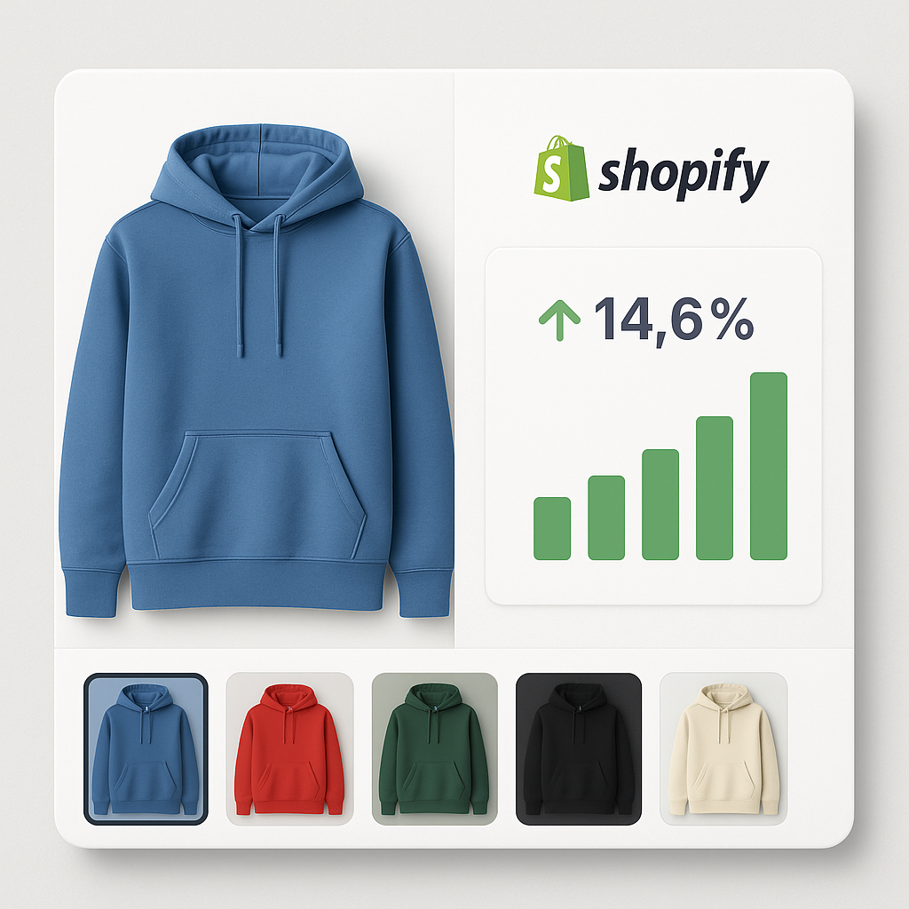 Shopify variant image swatches with 14.6 percent conversion rate improvement