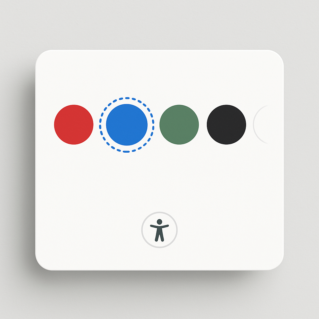 Accessibility focus ring on color swatches