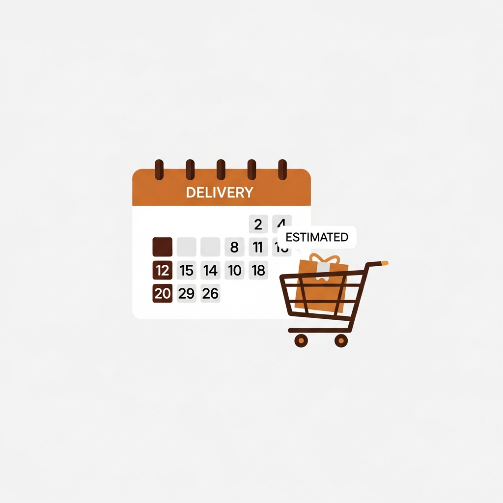 a delivery calendar with a smart shopping cart showing estimated dates