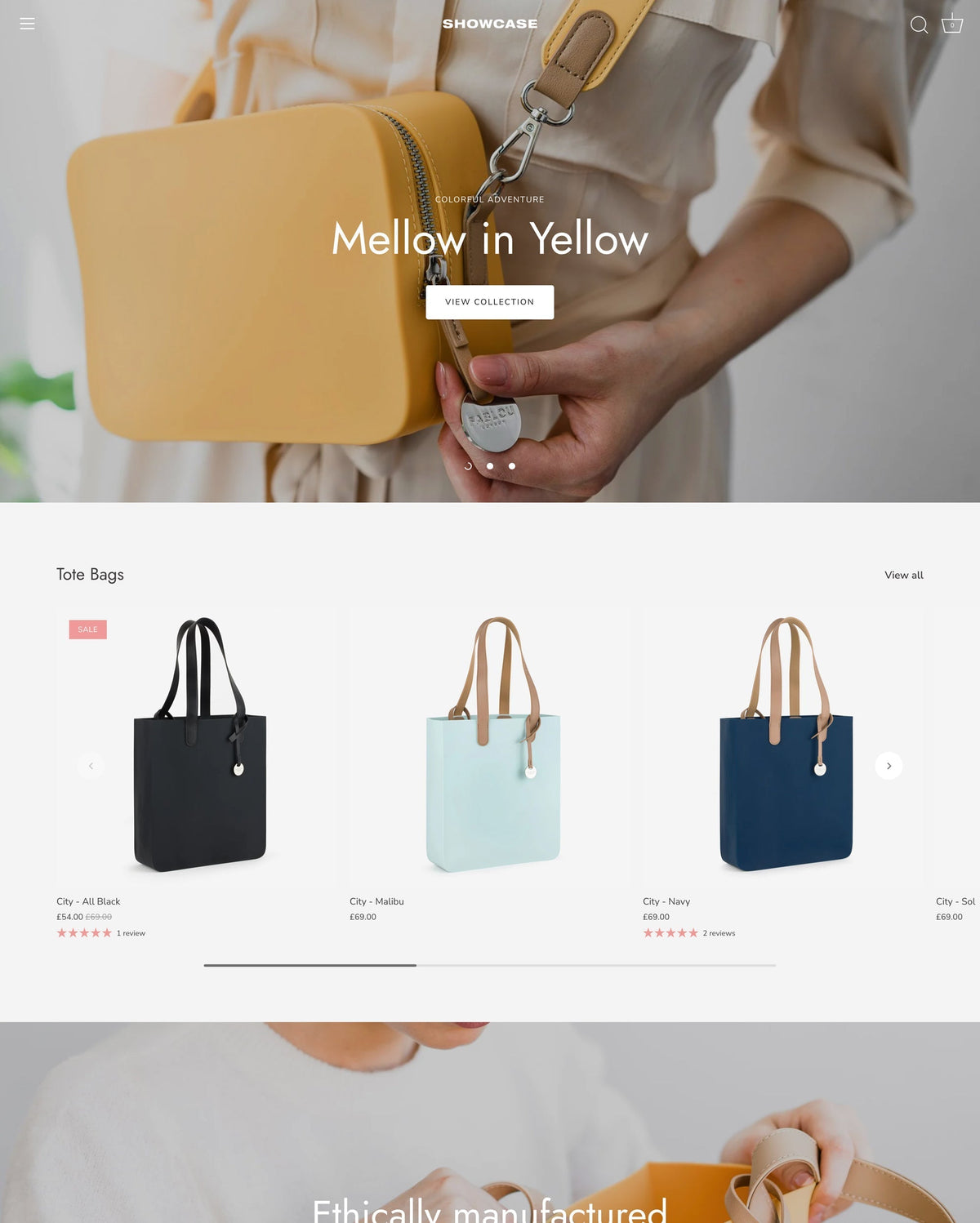 Showcase Shopify theme by Clean Canvas for multi-collection stores
