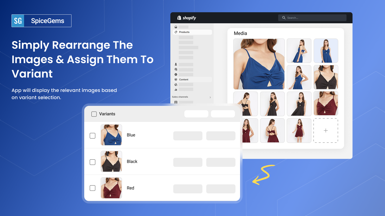 Easy Variant Images screenshot showing variant image assignment