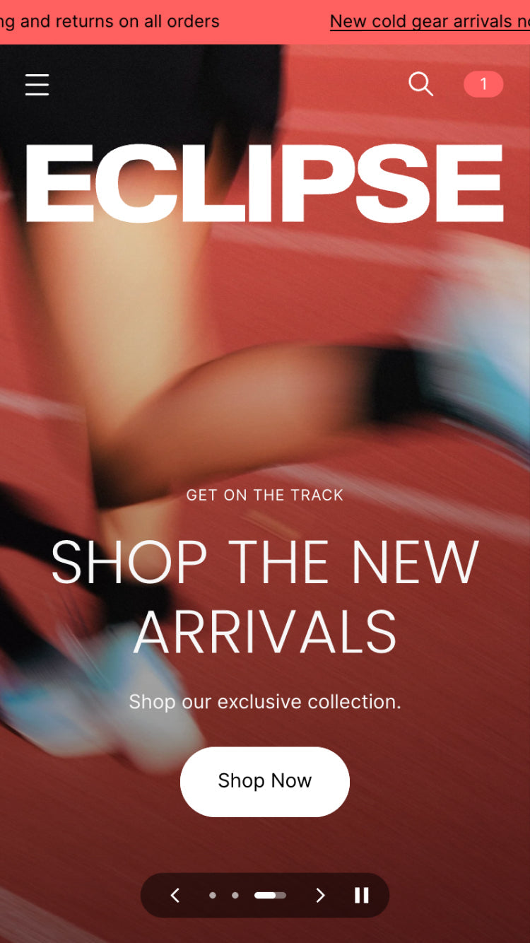 Eclipse Shopify theme by Fluorescent Design for sports brands