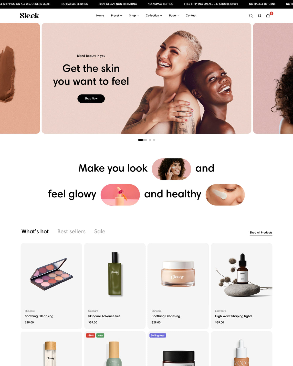 Sleek Shopify theme by FoxEcom for beauty brands