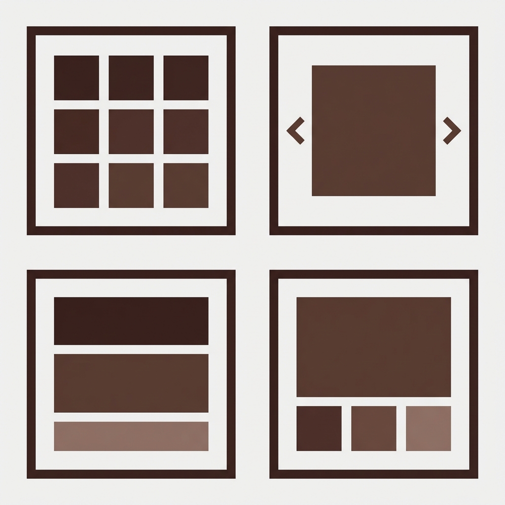 Shopify product gallery layouts grid vs carousel vs stacked