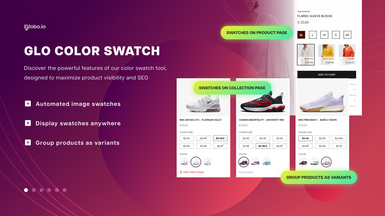 GLO Color Swatch & Bundles Shopify App Store listing