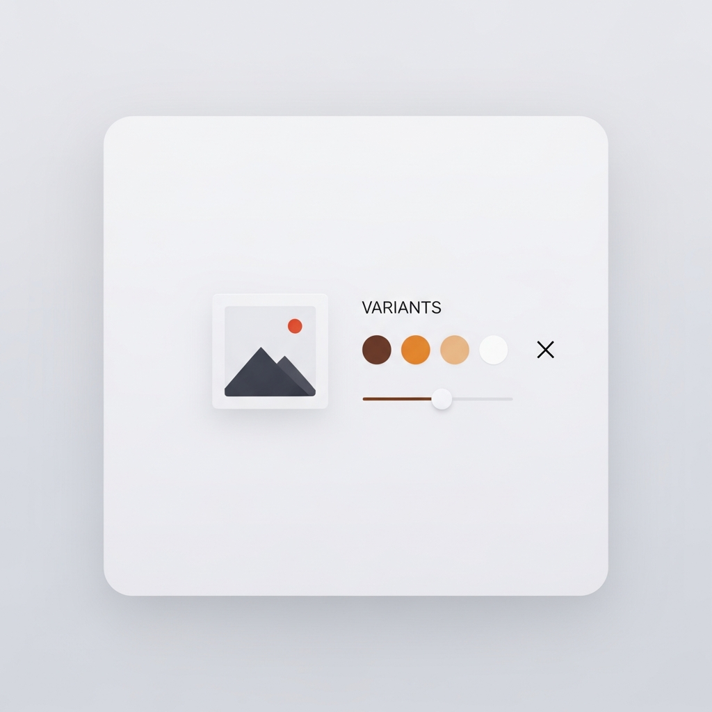 a product page with color circle swatches being added to the variant selector