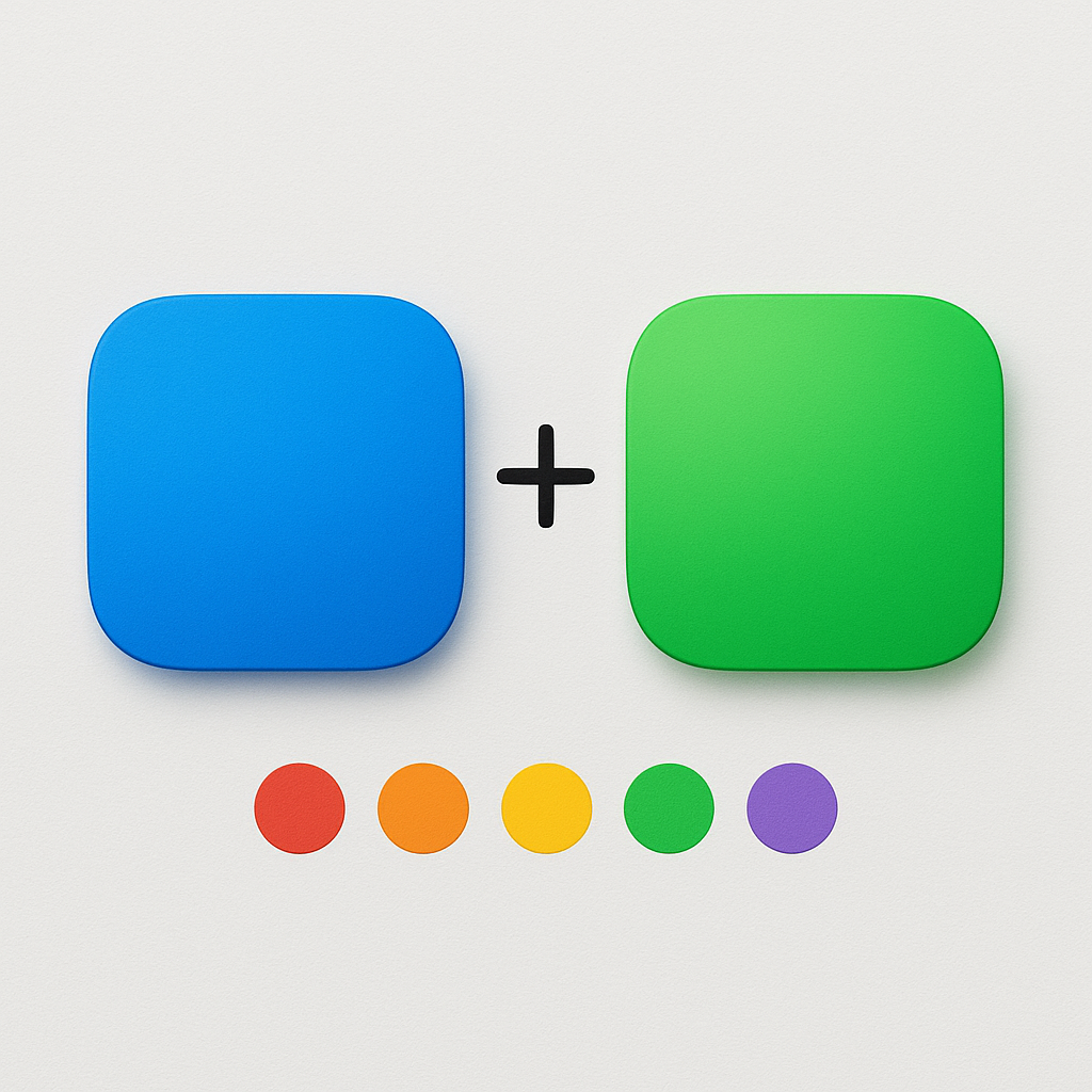 Rubik and Stamp app icons with variant swatch dots