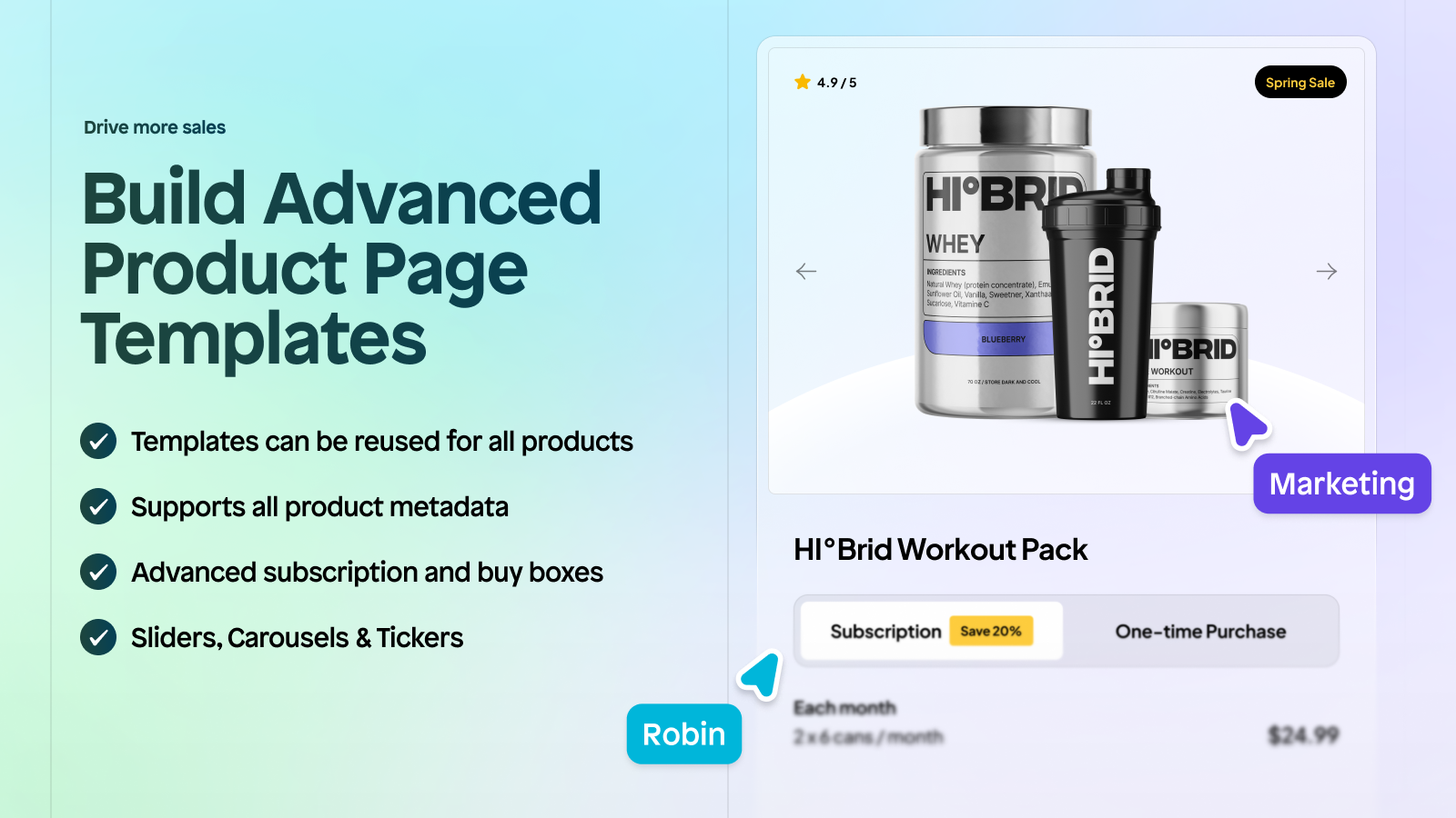 Instant Page Builder advanced product page templates with metadata, subscriptions, and bundles