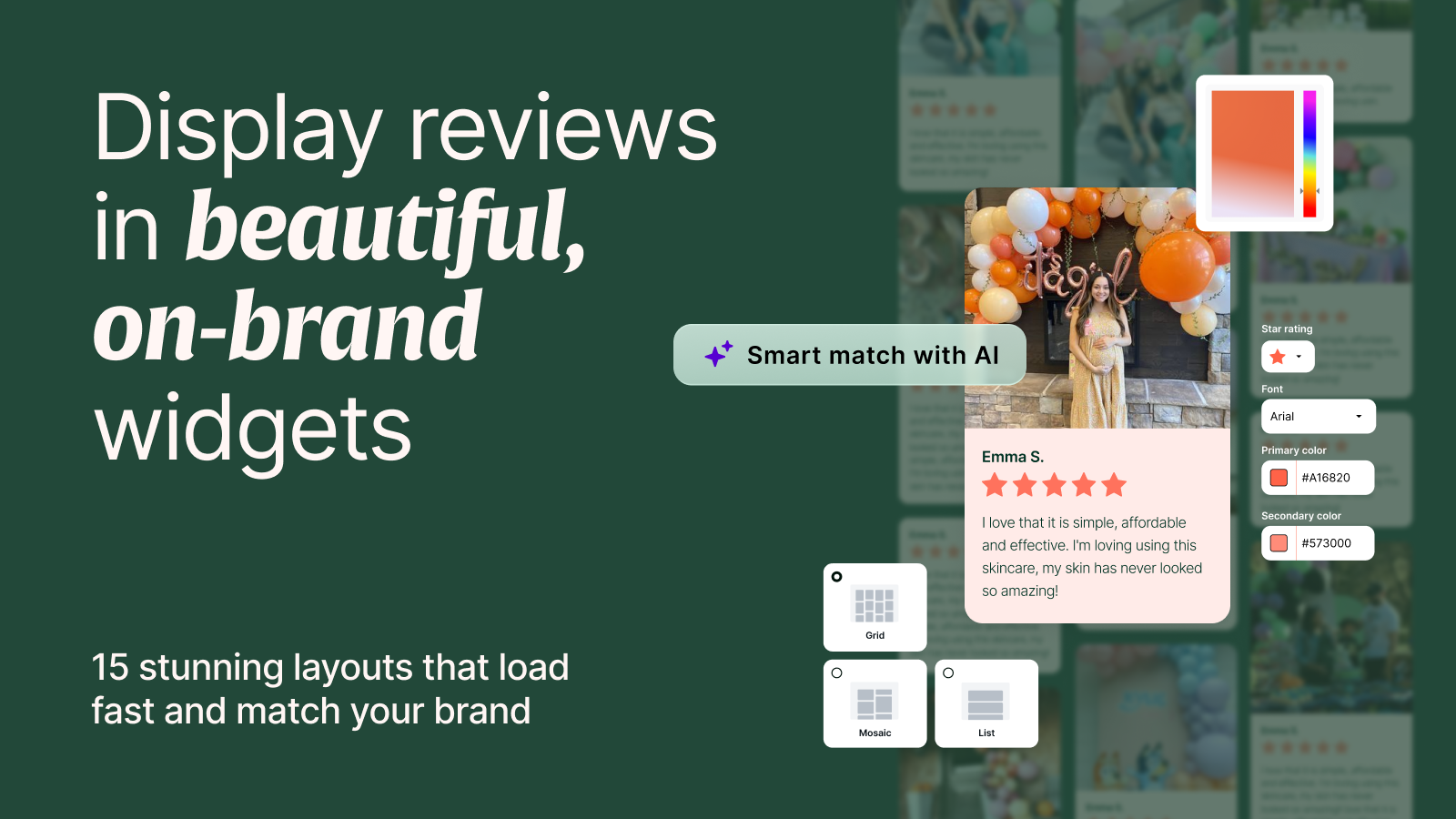 Loox display widgets for Shopify product pages