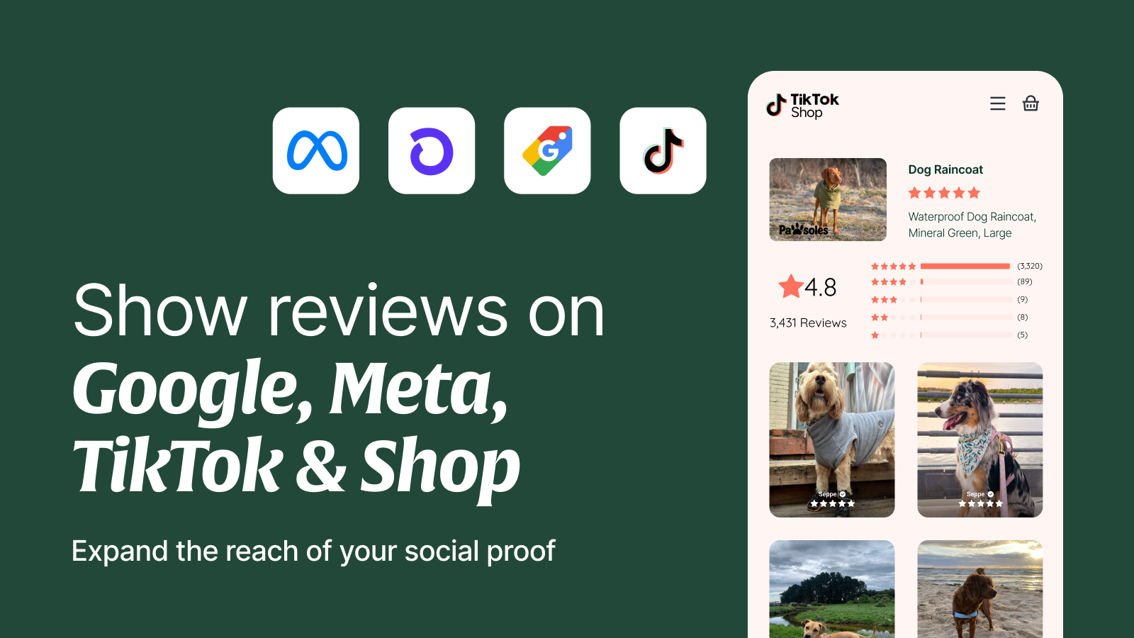 Loox social syndication to Google Shopping, Meta Shops, and TikTok