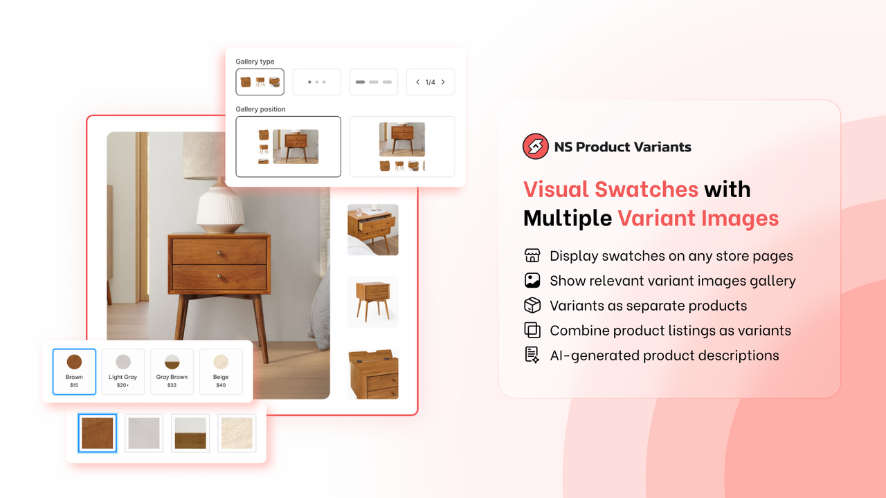NS Color Swatch Variant Images Shopify App Store listing