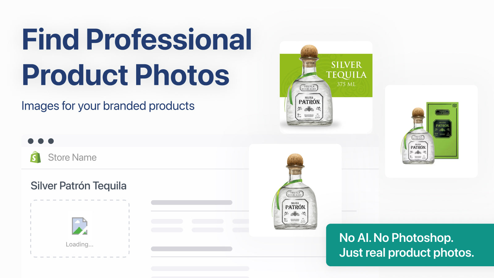Product Photo Finder finds professional white-background product photos for branded Shopify stores