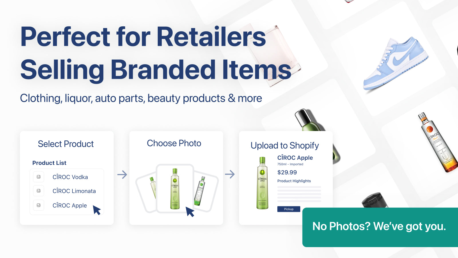 Product Photo Finder is built for resellers of clothing liquor auto parts and beauty products