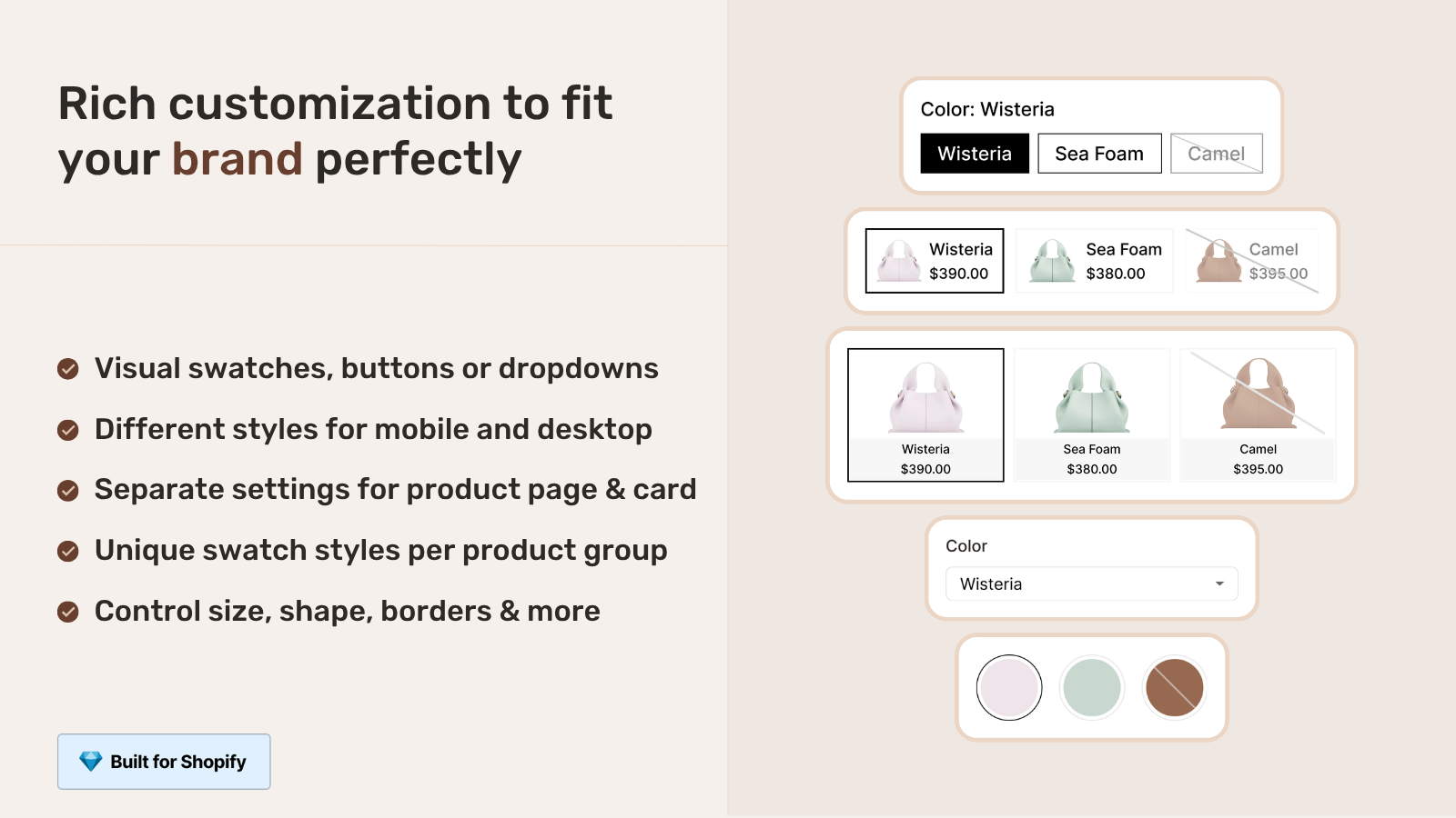 Rubik Combined Listings collection page swatches for SEO
