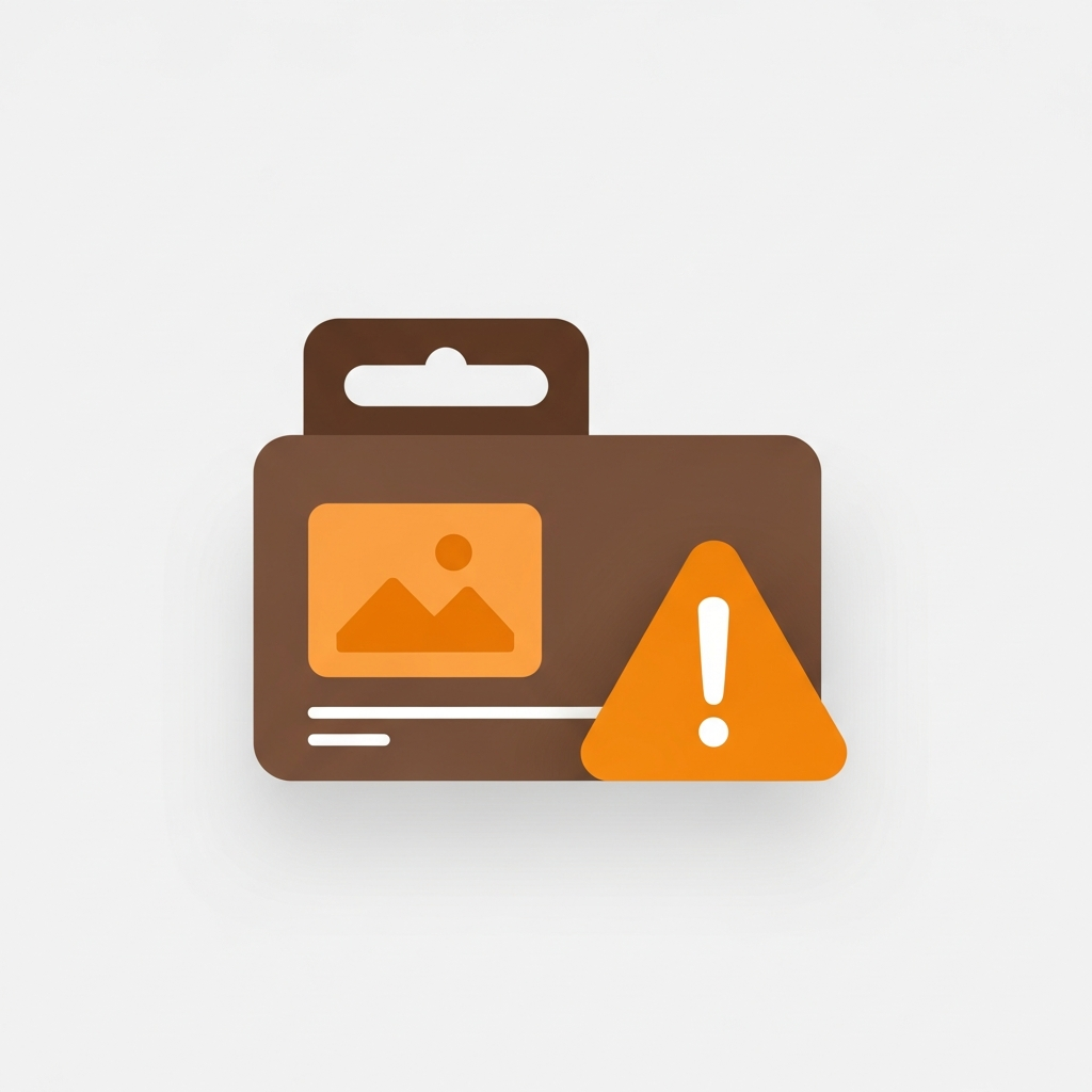 a Google Shopping card showing mismatched product image with a warning icon