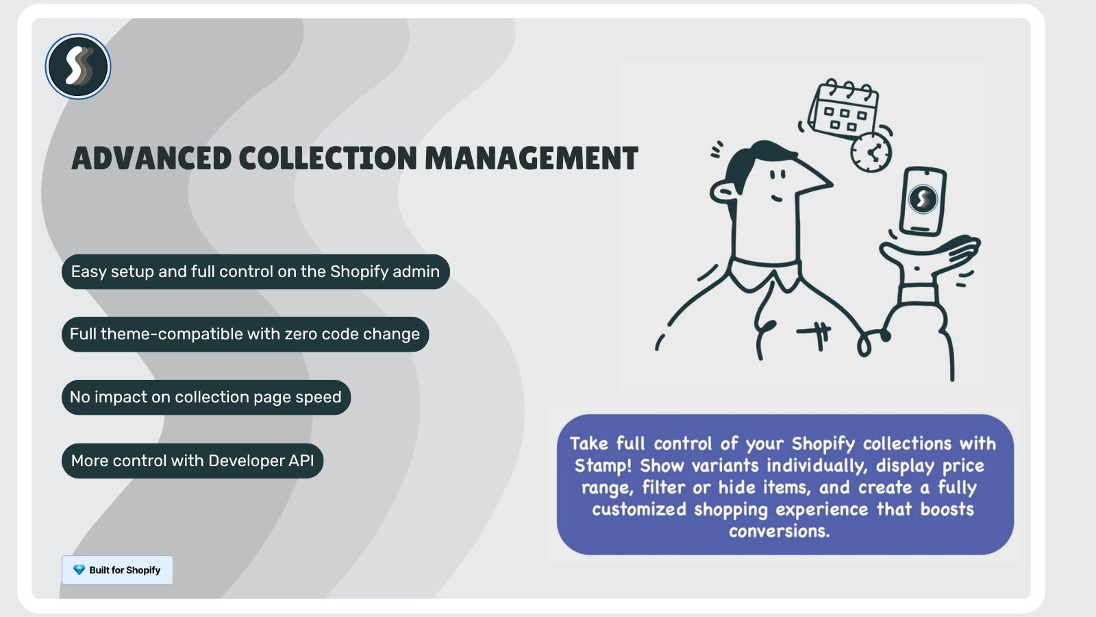 Stamp: Variants on Collection screenshot showing variants split into separate product cards