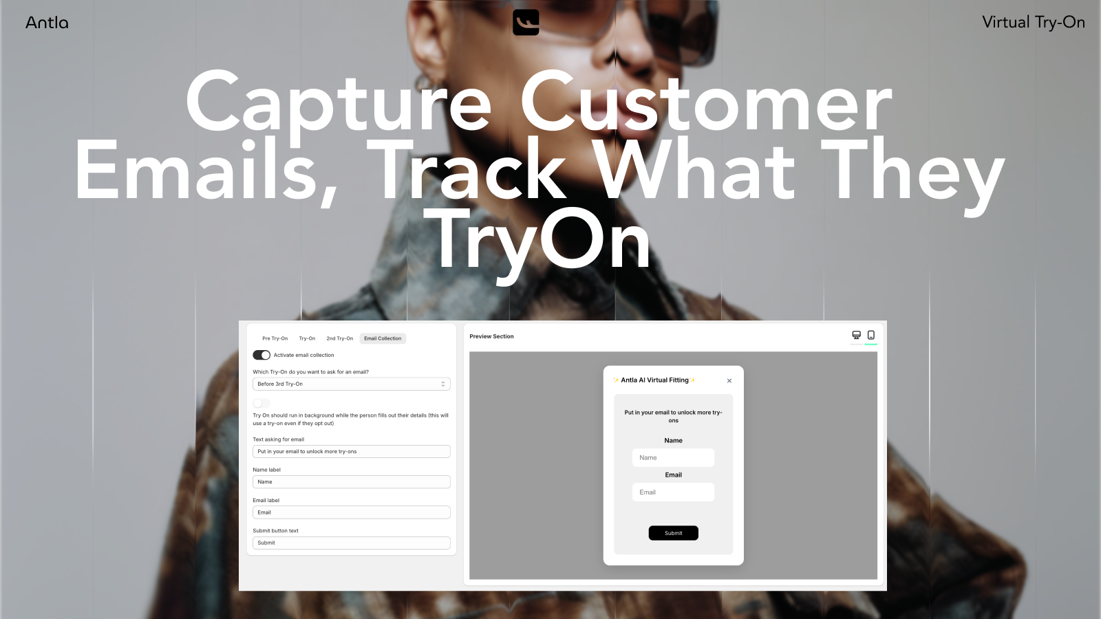 Antla captures customer emails and tracks what shoppers try on for Shopify marketing