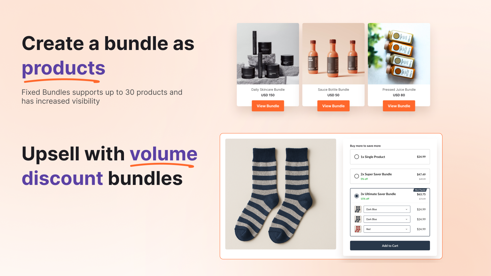 FoxSell mix and match bundle builder with infinite options