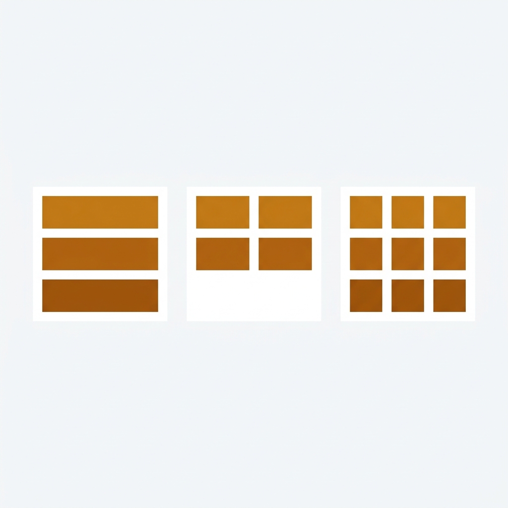 different gallery layout options stacked, two-column, and thumbnails for a product page shown side by side