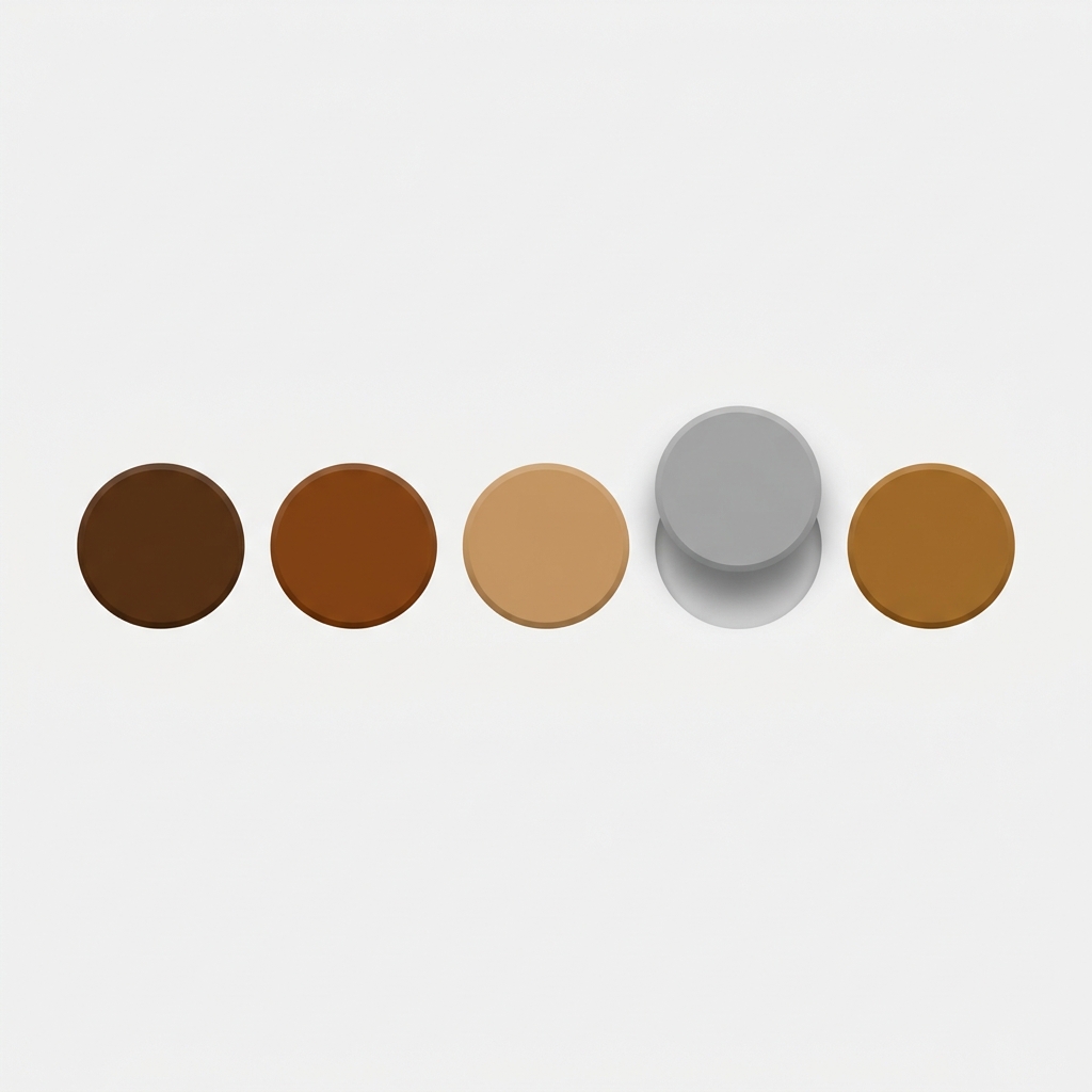 a row of color swatch dots with one greyed out and lifted away from the others