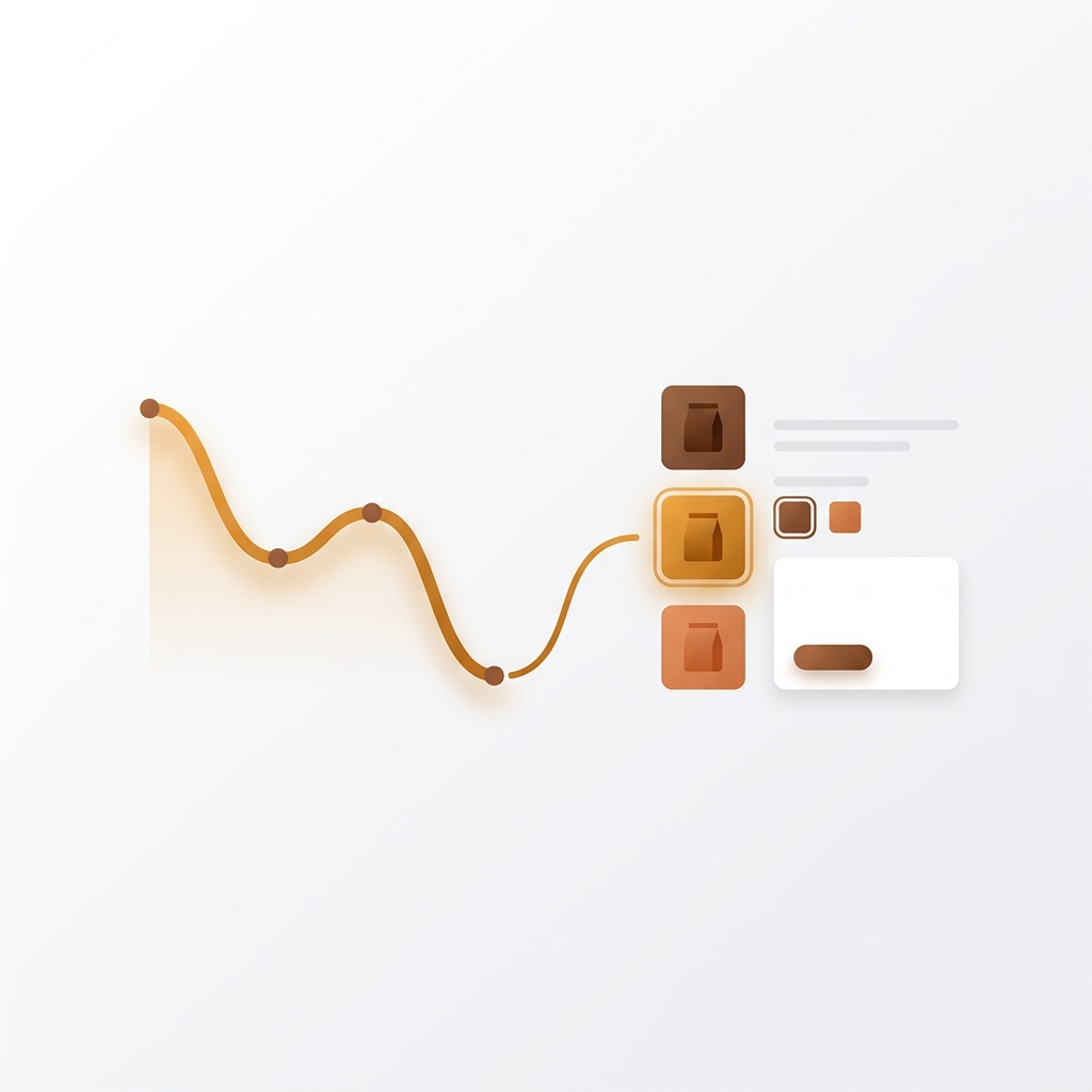 a downward returns graph next to a product page where images match the chosen color